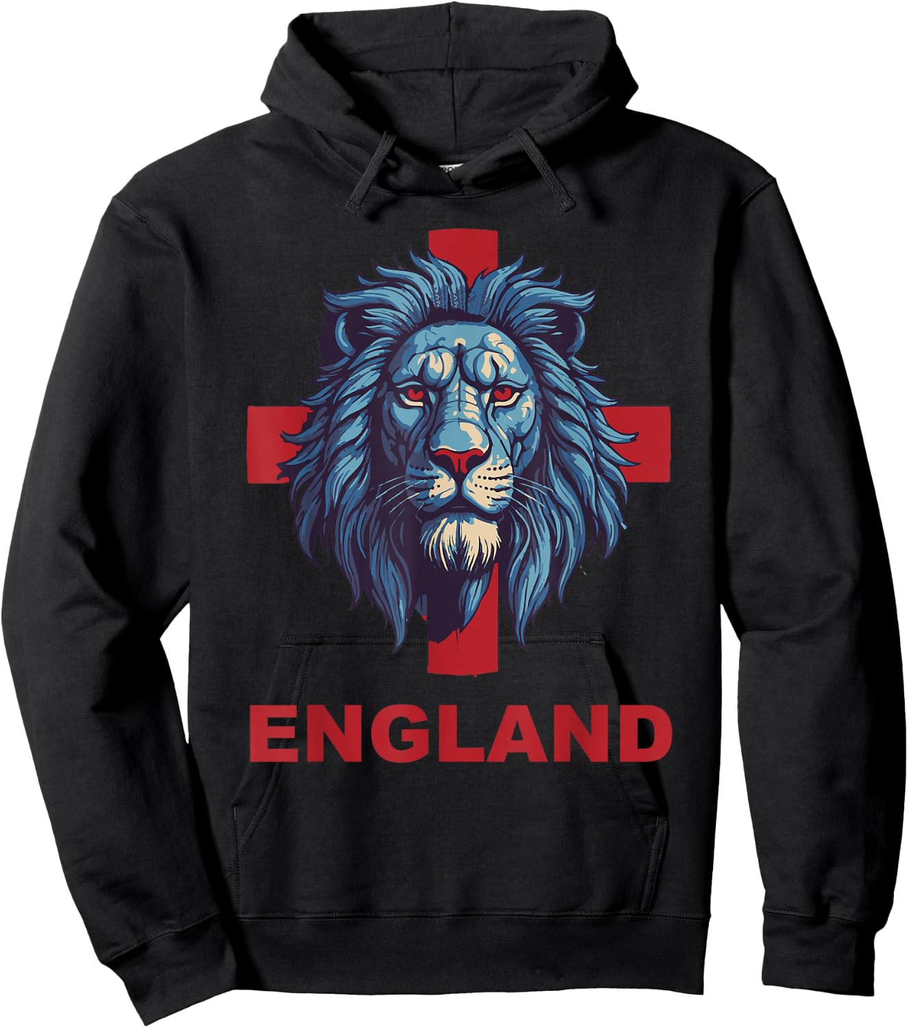 Lion Head Blue Outfit for English Apparel Lover the England Hoodie - Hoodie | Black