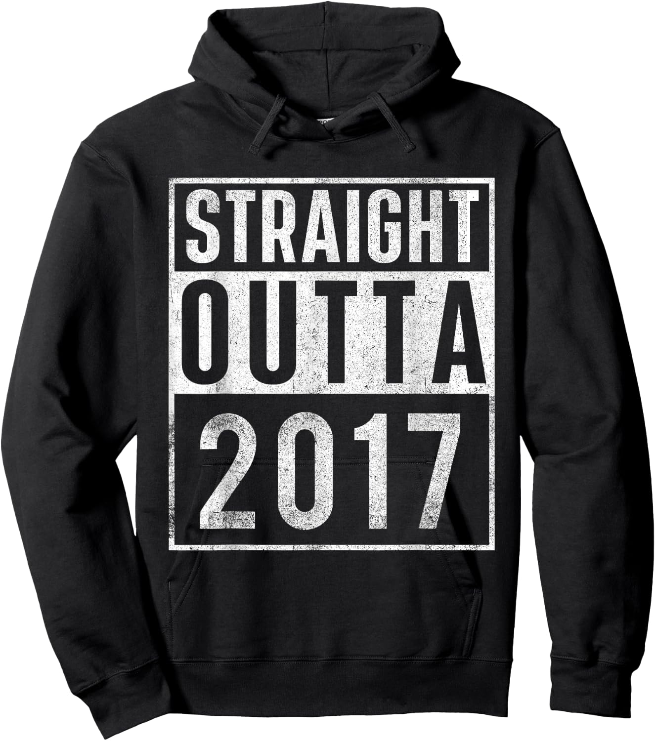 Straight Outta 2017 Year of Birth Birthday Hoodie - Hoodie | Black