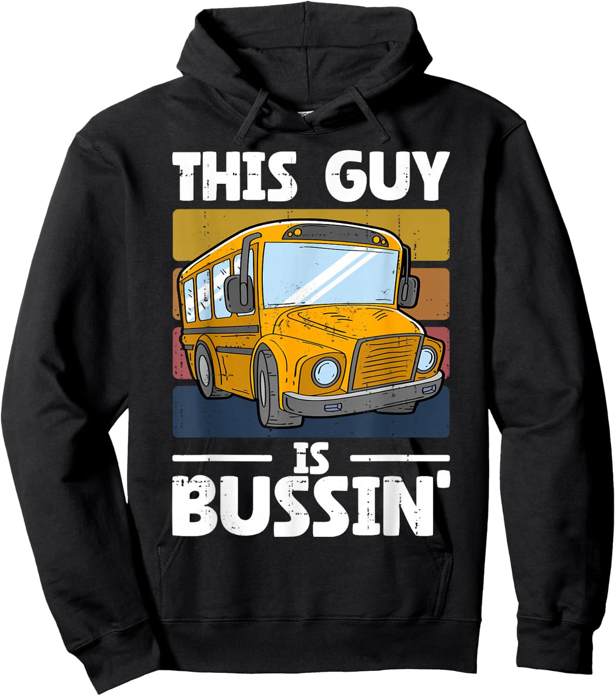 This Guy is Bussin' Funny School Bus Driver Men Hoodie - Hoodie | Black