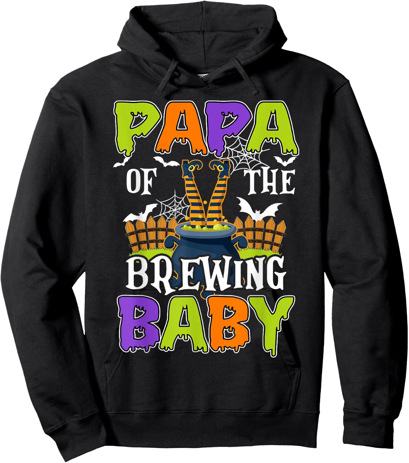 Papa Of The Brewing Baby Halloween Witch Baby Funny Hoodie - Hoodie | Black
