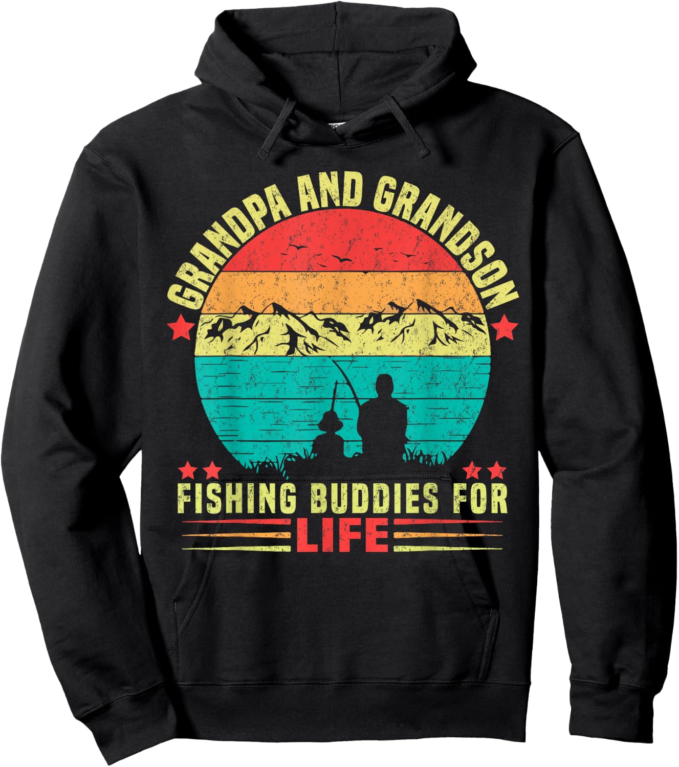 Grandpa And Grandson Fishing Buddies For Life Hoodie - Hoodie | Black