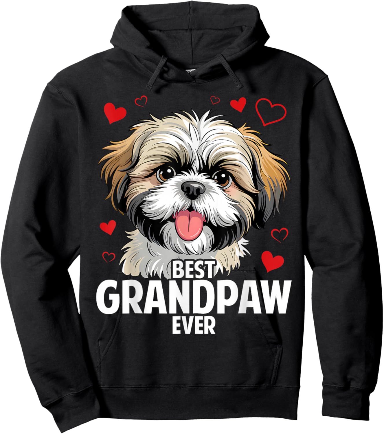 Best Grandpaw Ever Shih Tzu Dog Grandpa Hoodie - Hoodie | Black