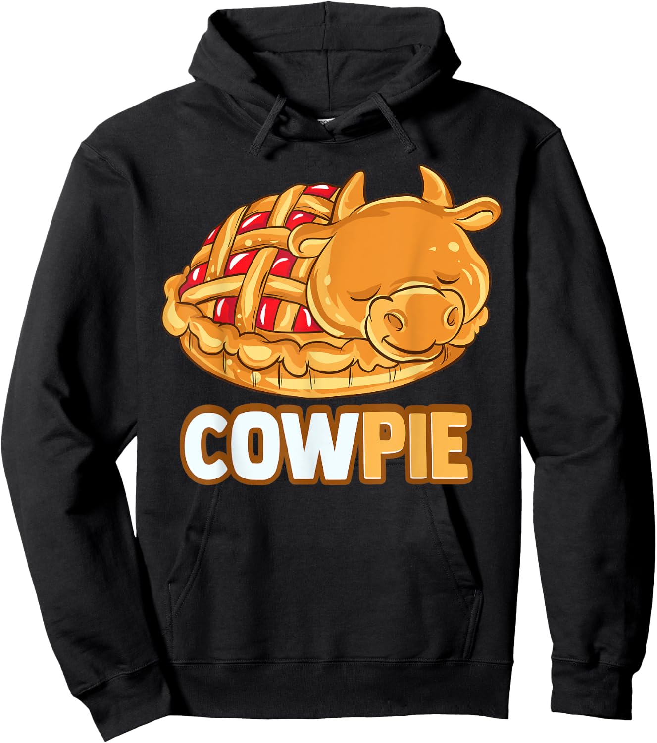 Funny Cowpie Food Crufty Food Lover Cow Animal Cattle Hoodie - Hoodie | Black