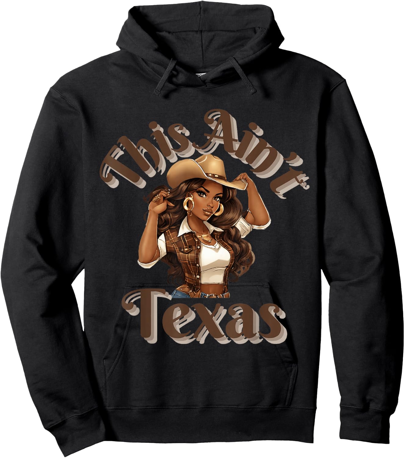 This Ain't Texas African American Cowgirl Western Hoodie - Hoodie | Black