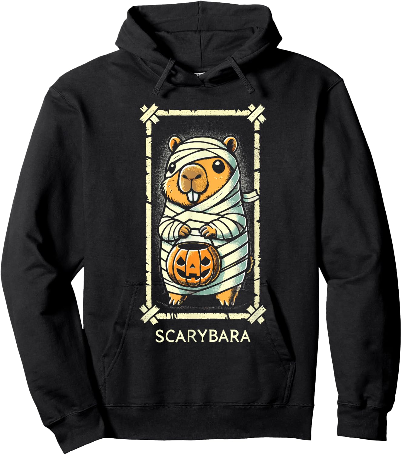 Cute Capybara Mummy Trick or Treat Halloween Funny Capybara Hoodie - Hoodie | Black