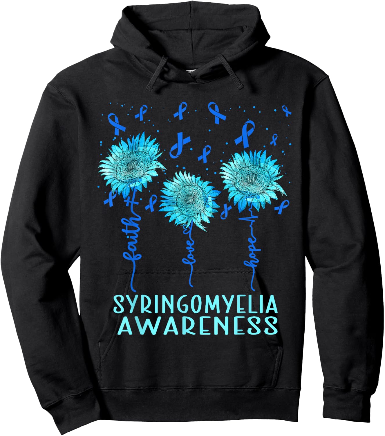 Syringomyelia Awareness, Faith love hope Hoodie - Hoodie | Black