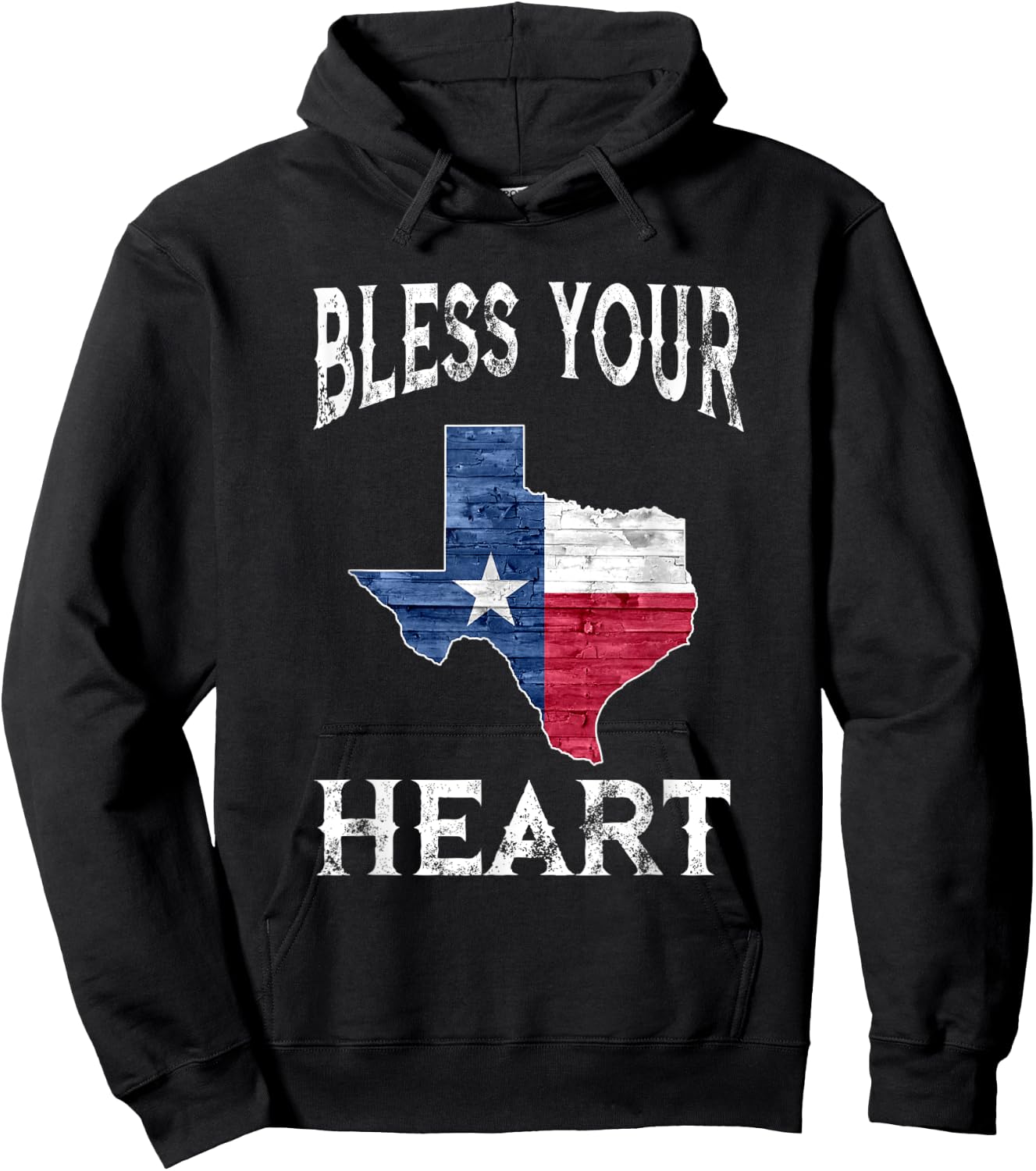 Bless Your Heart Southern Slang Texas State Flag Hoodie - Hoodie | Black