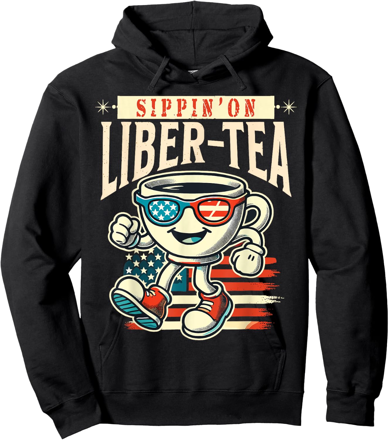 Sippin' On Liber-Tea Retro Vintage Design Hoodie - Hoodie | Black