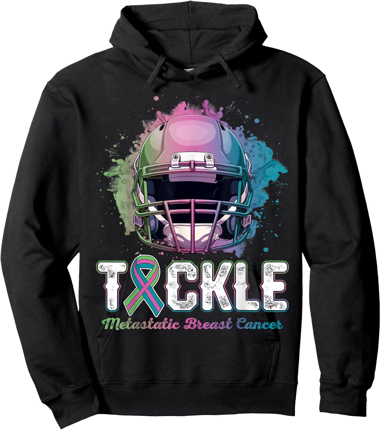 Tackle Metastatic Breast Cancer Awareness Day Football Women Hoodie - Hoodie | Black