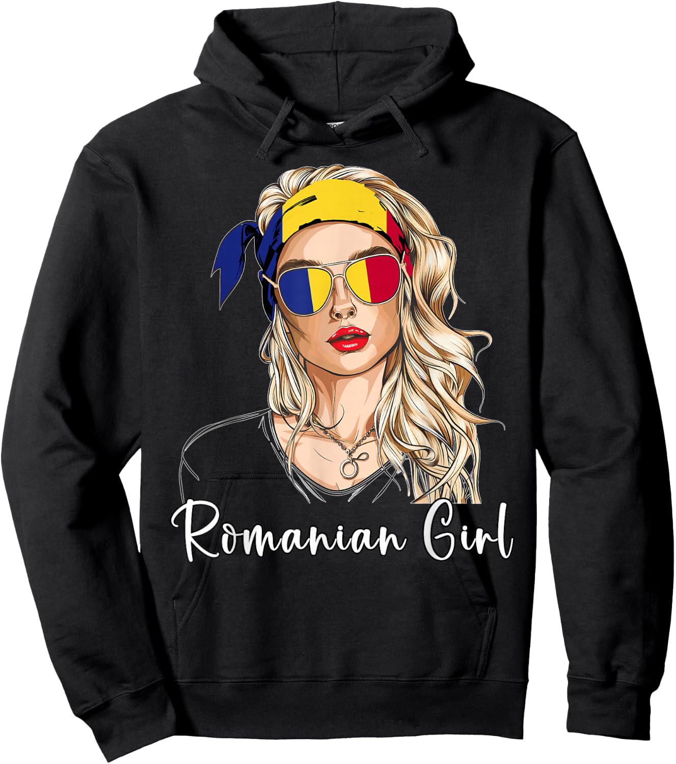 Romanian Flag Outfit for Woman Products Girl Romania Hoodie - Hoodie | Black