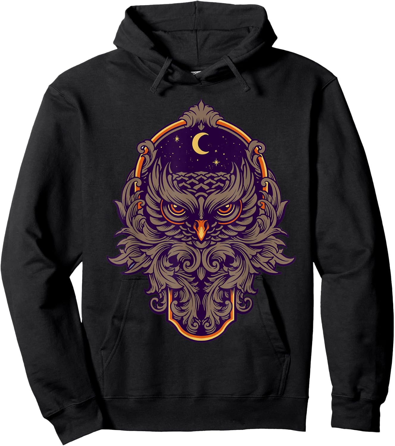 Warrior Owl Frame Ornaments Hoodie - Hoodie | Black