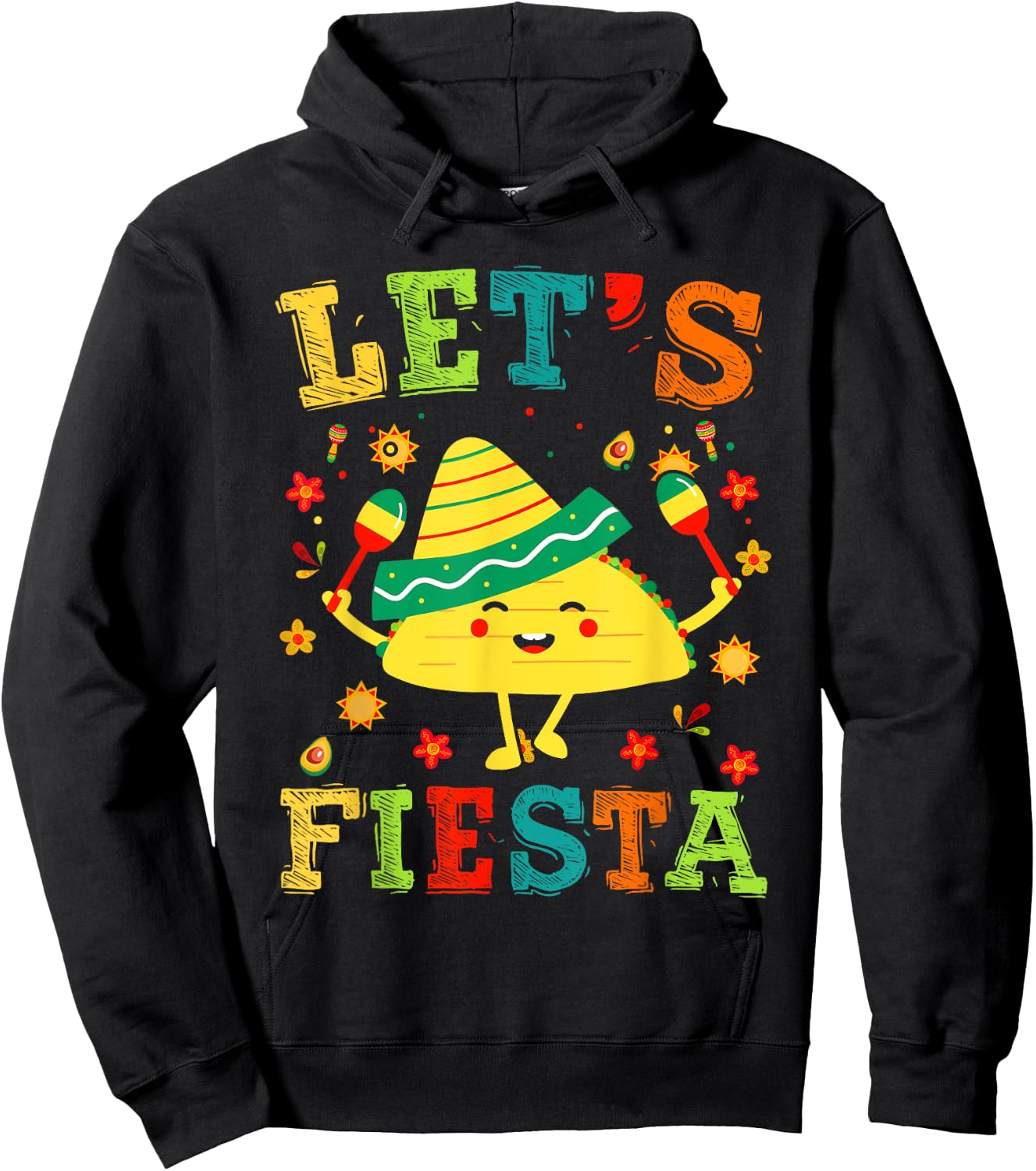 Let's Fiesta Taco Cinco De Mayo Boys Men Kids Mexican Party Hoodie - Hoodie | Black