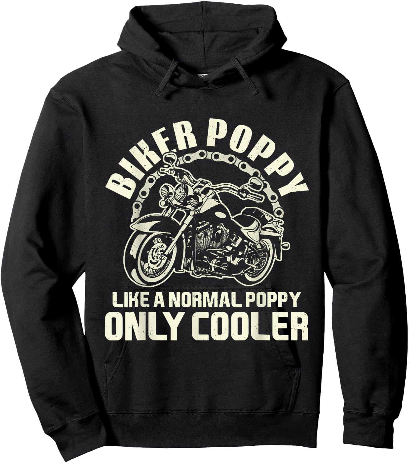 I'm A Biker Poppy Motorcycle Gifts For Father's Day Men Hoodie - Hoodie | Black