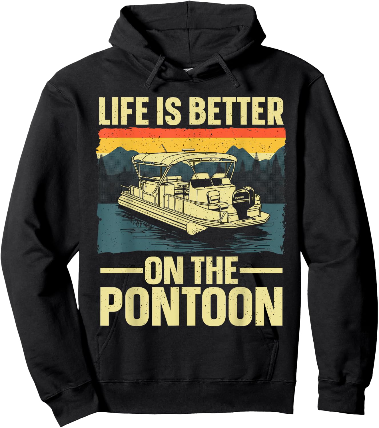 Funny Pontoon Boat Art Women Boating Pontoon Captain Hoodie - Hoodie | Black