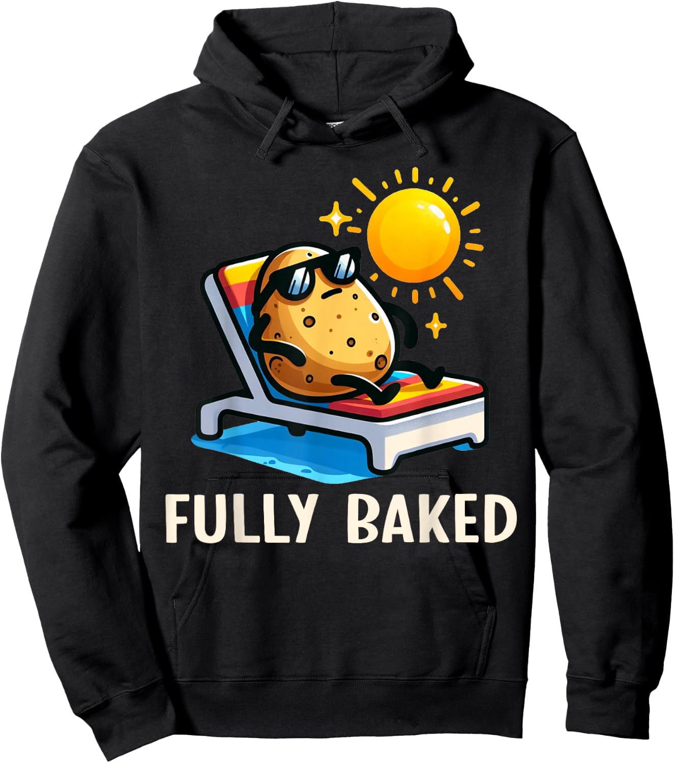 Funny Fully Baked Potato Graphic For Kids Hoodie - Hoodie | Black