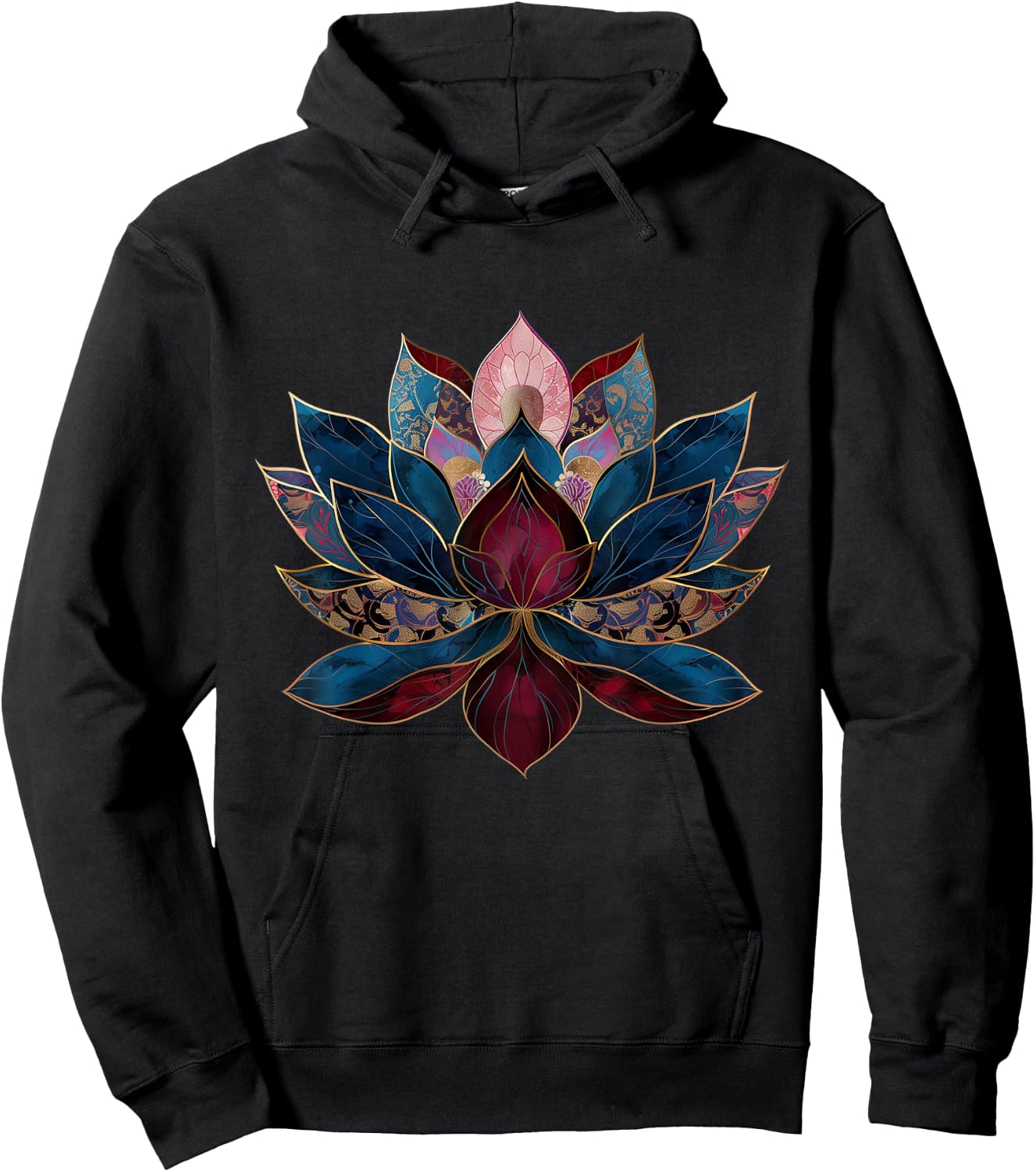 Lotus Flower Vintage Japanese Zen Buddhist Buddhism Yoga Hoodie - Hoodie | Black