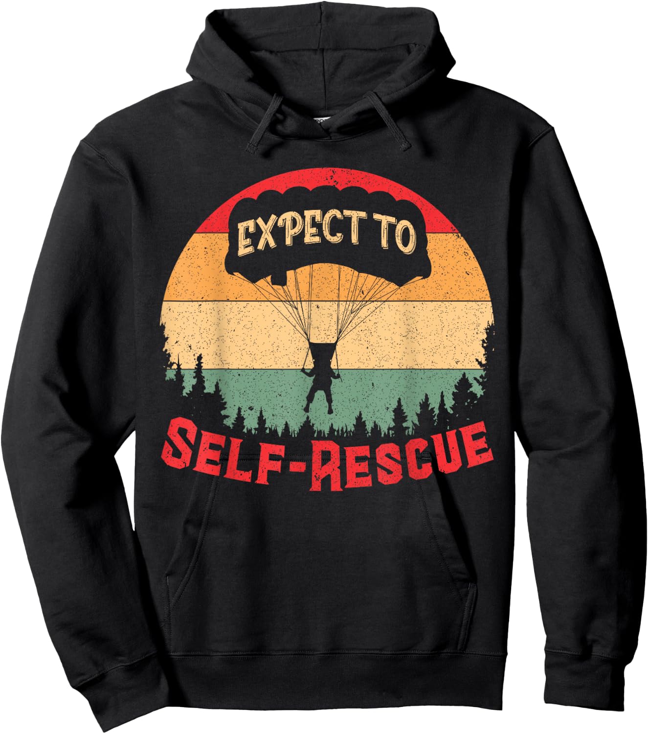 Expect To Self Rescues Vintage Sunset Quote Inspiration Hoodie - Hoodie | Black