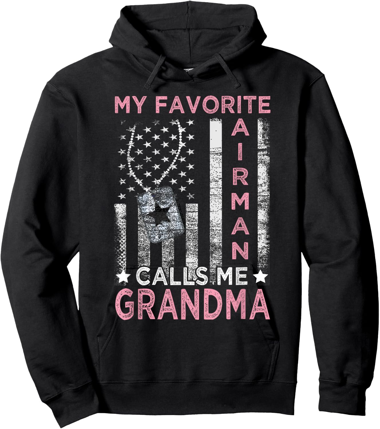 My Favorite Airman Calls Me Grandma Airman Graduation Hoodie - Hoodie | Black
