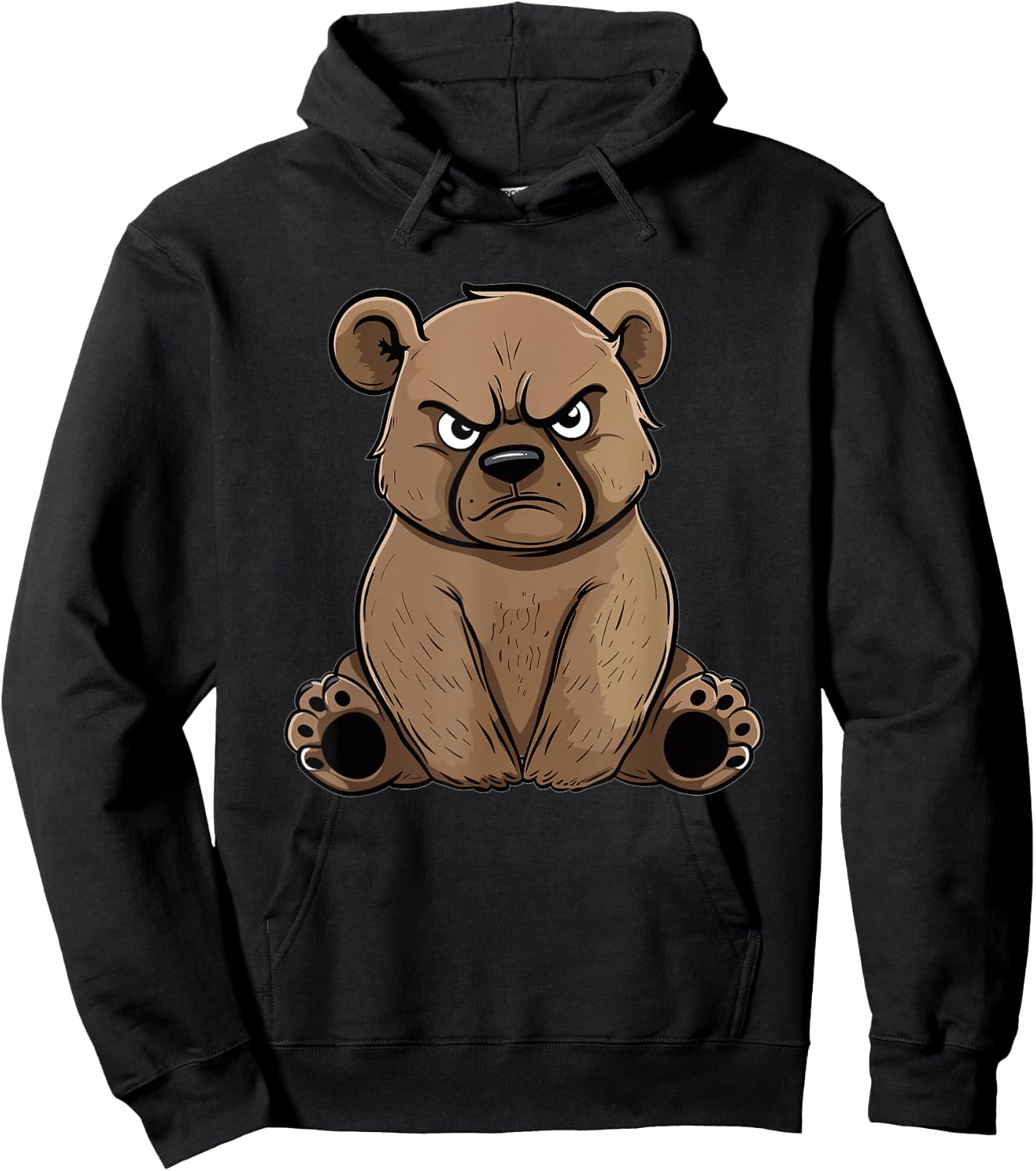 Grumpy Grizzly Bear Hoodie - Hoodie | Black