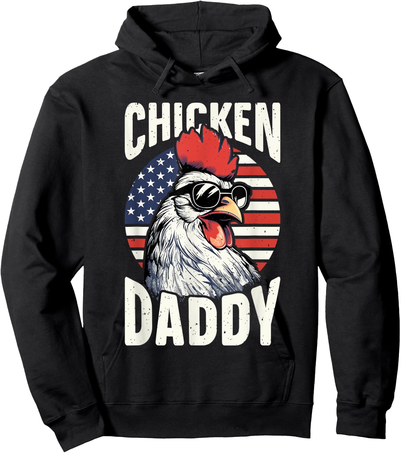 Patriotic Chicken Daddy - Chicken coop American rooster Hoodie - Hoodie | Black