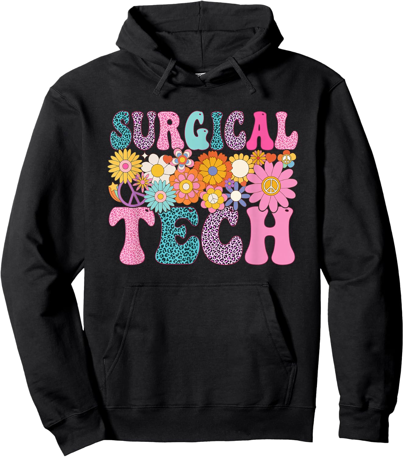 Surgical Tech Week Groovy Leopard Appreciation Day Hoodie - Hoodie | Black