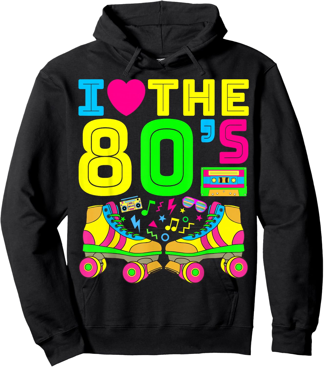 I Love The 80s T Shirts 80s Clothes and Men Hoodie - Hoodie | Black