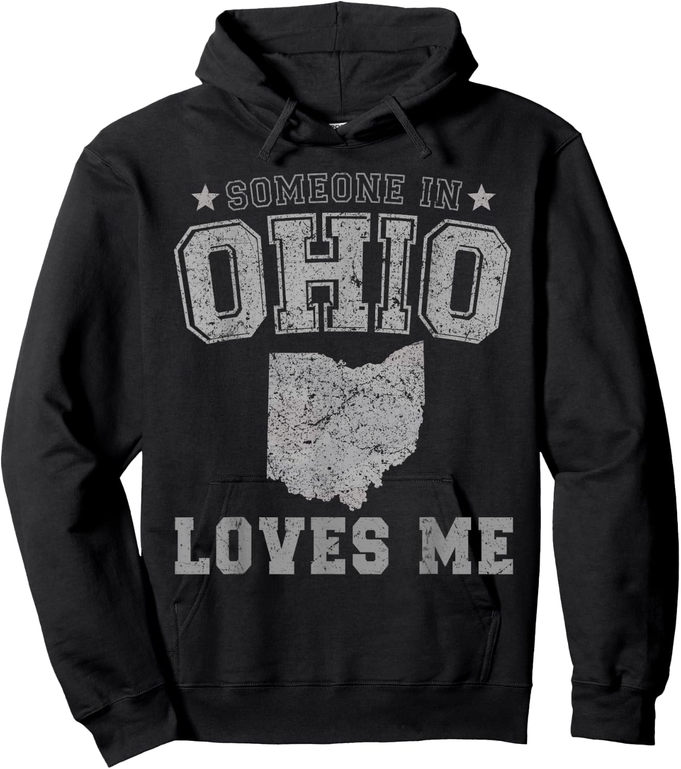 Someone In Ohio Loves Me Heart Vintage State Hoodie - Hoodie | Black