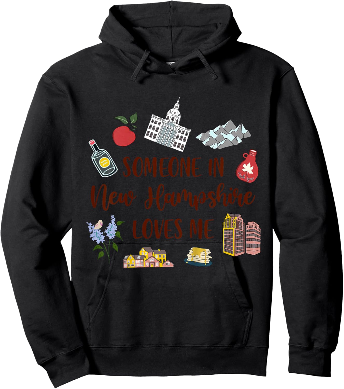 Kids New Hampshire Baby Travel Someone In New Hampshire Loves Me Hoodie - Hoodie | Black