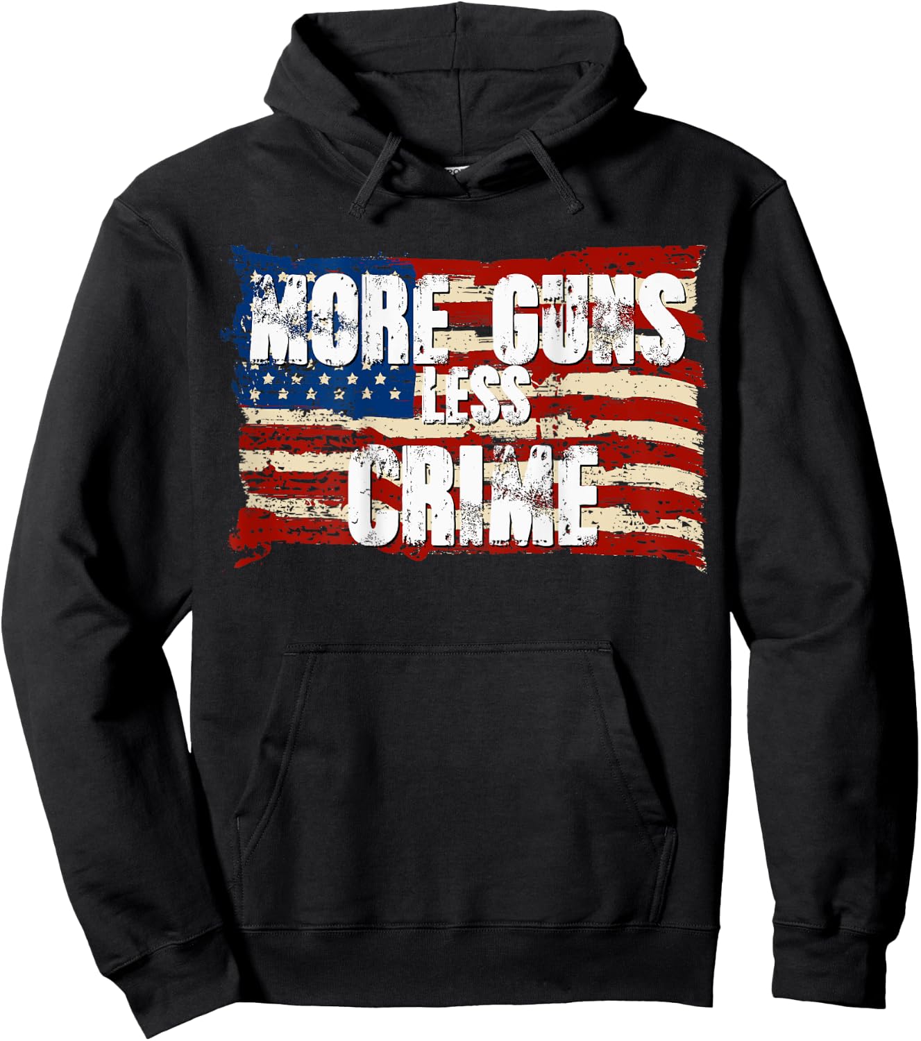 More Guns Less Crime Shirt Pro Gun USA American Flag Patriot Men Hoodie - Hoodie | Black