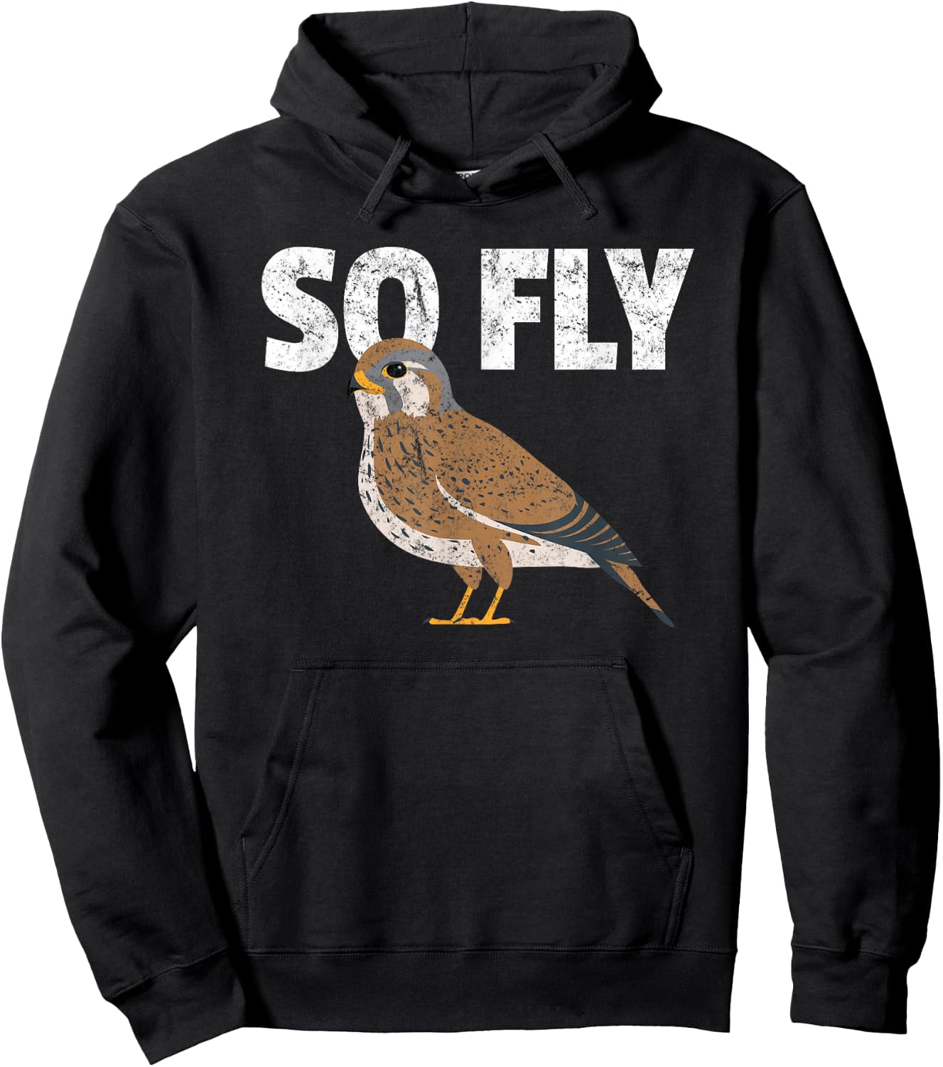 Kestrel, Falcon, Birdwatcher, Funny, So Fly Hoodie - Hoodie | Black
