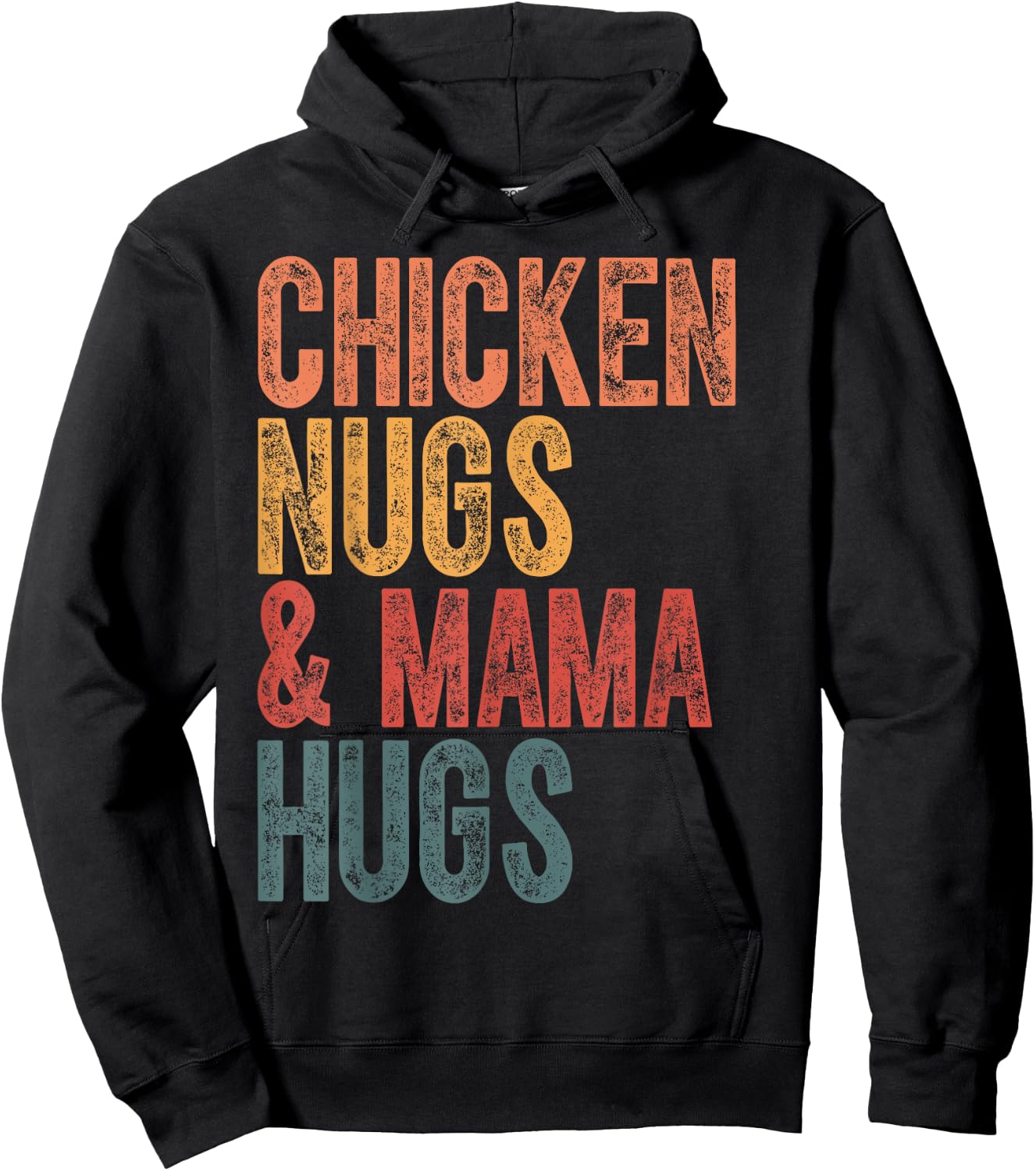Chicken Nugs And Mama Hugs Funny Chicken Nugget Lover Hoodie - Hoodie | Black