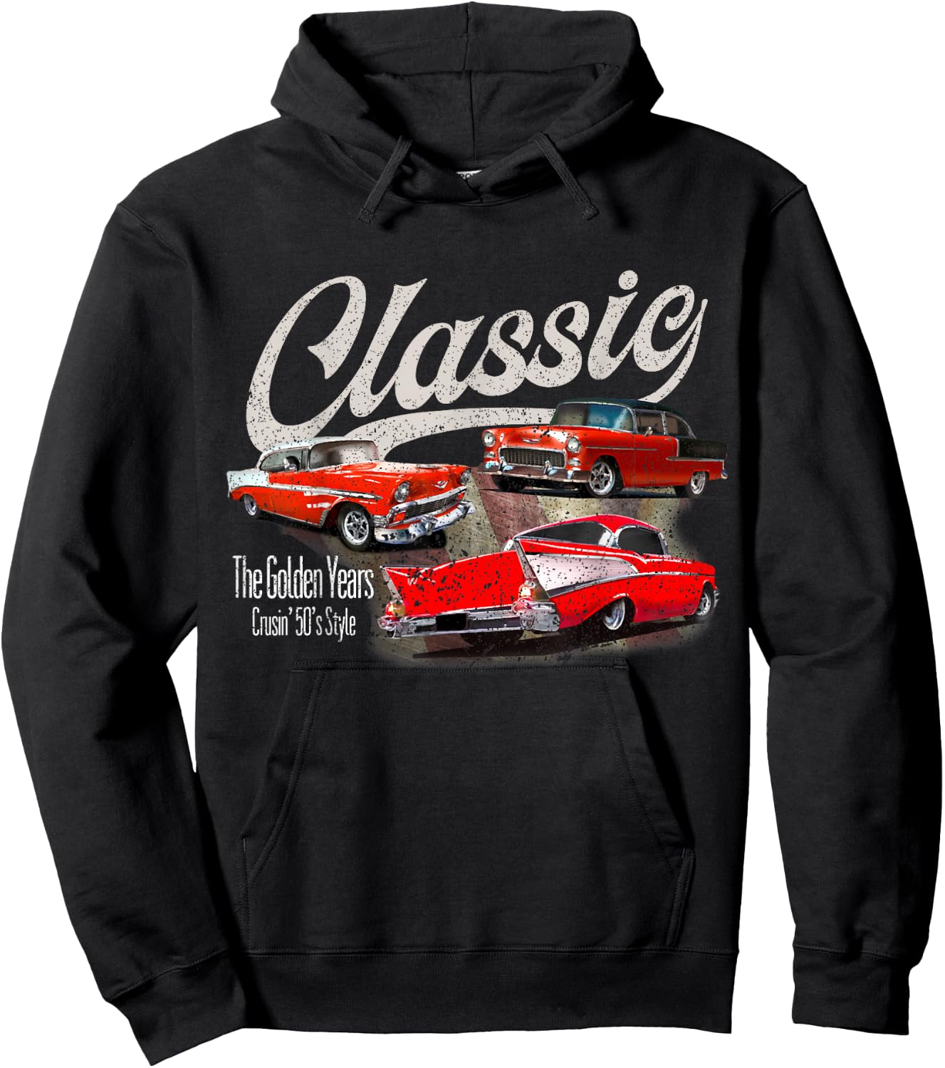 55 56 57 Chevys Bel air Truck TriFive vintage cars Hoodie - Hoodie | Black