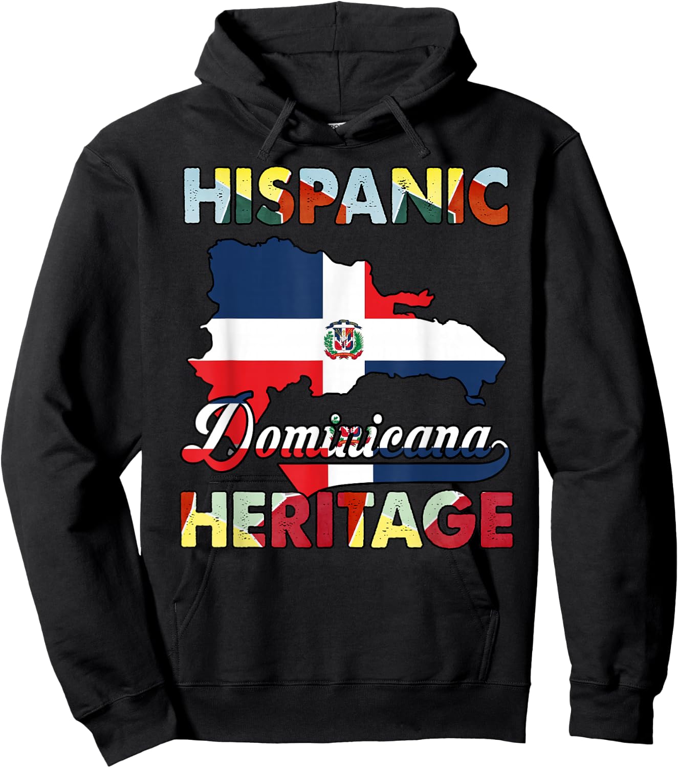 Dominican Republic Flag Hispanic Heritage Month Dominicana Hoodie - Hoodie | Black