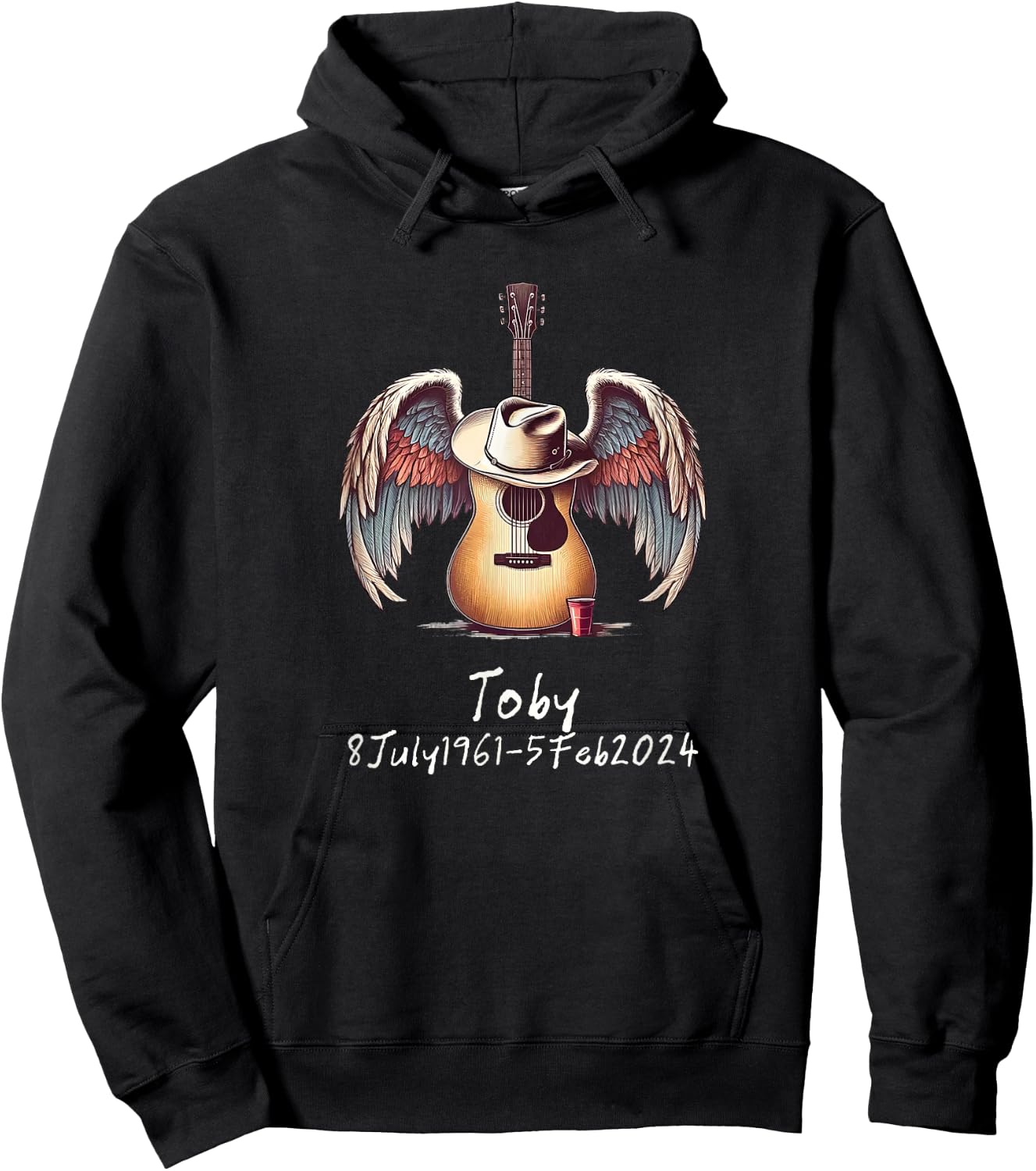 Toby Wings Guitar Red Cup Hoodie - Hoodie | Black