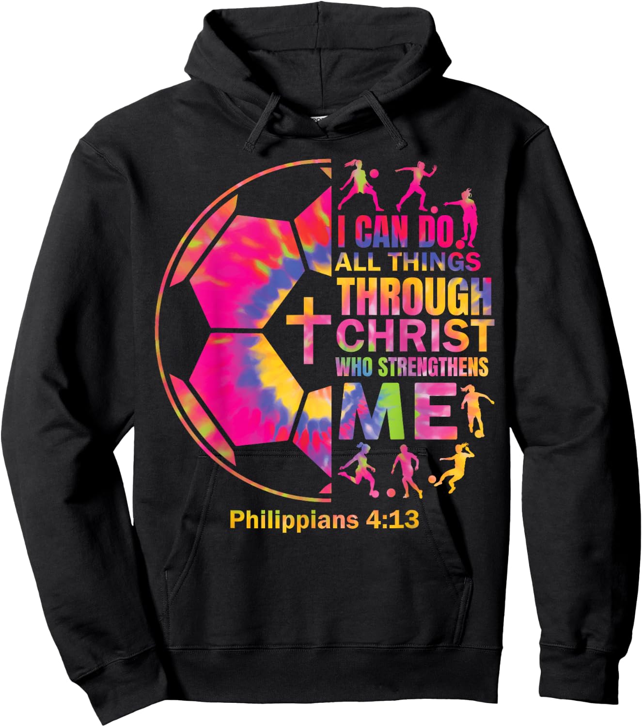 Soccer t Shirt Players Teen Girls Women Christian Religious Hoodie - Hoodie | Black