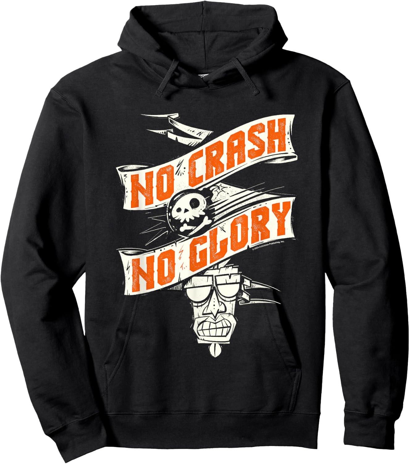 Crash Bandicoot No Crash No Glory Aku Aku Big Chest Logo Hoodie - Hoodie | Black
