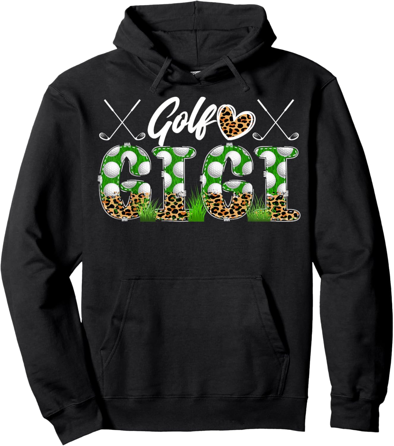 Golf Gigi Of A Golf Player Gigi Leopard Golfer Gigi Hoodie - Hoodie | Black