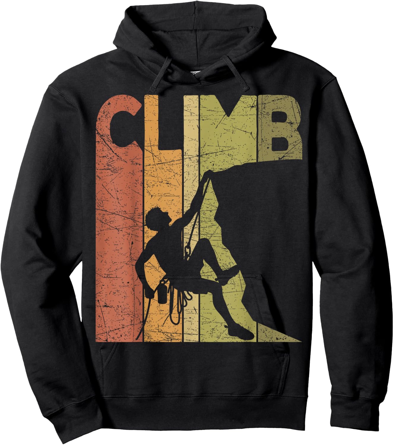 Climber Vintage Rock Climbing Retro Bouldering Climber Hoodie - Hoodie | Black