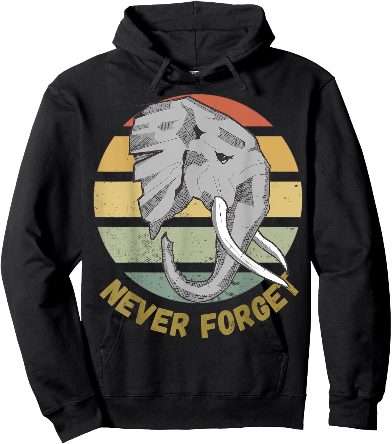 Vintage Never Forget Elephant Safari Gift African Wildlife Hoodie - Hoodie | Black