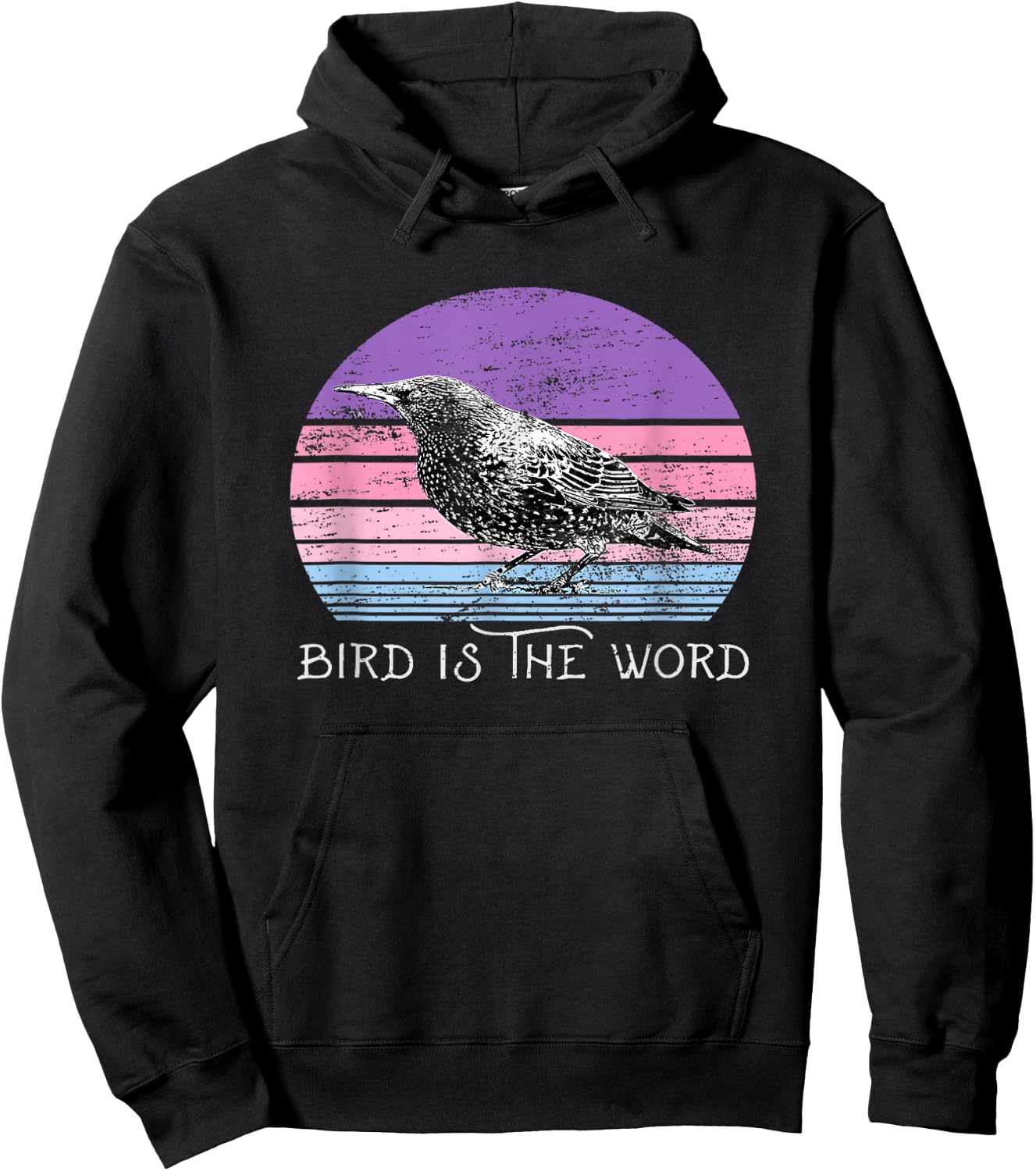 Vintage-Bird-is-The-Word- -Women's-Men's-Animal-Lover Hoodie - Hoodie | Black