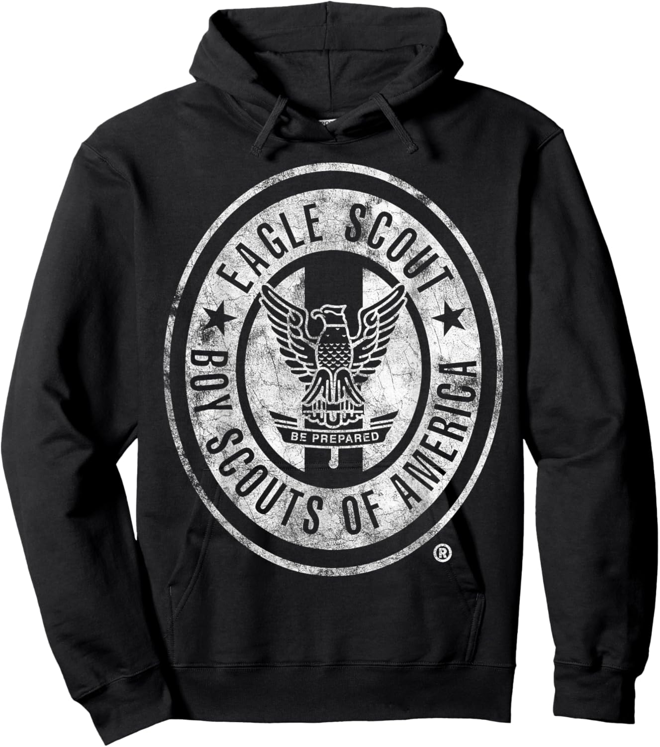 Eagle Scout Vintage (White Distressed) Hoodie - Hoodie | Black