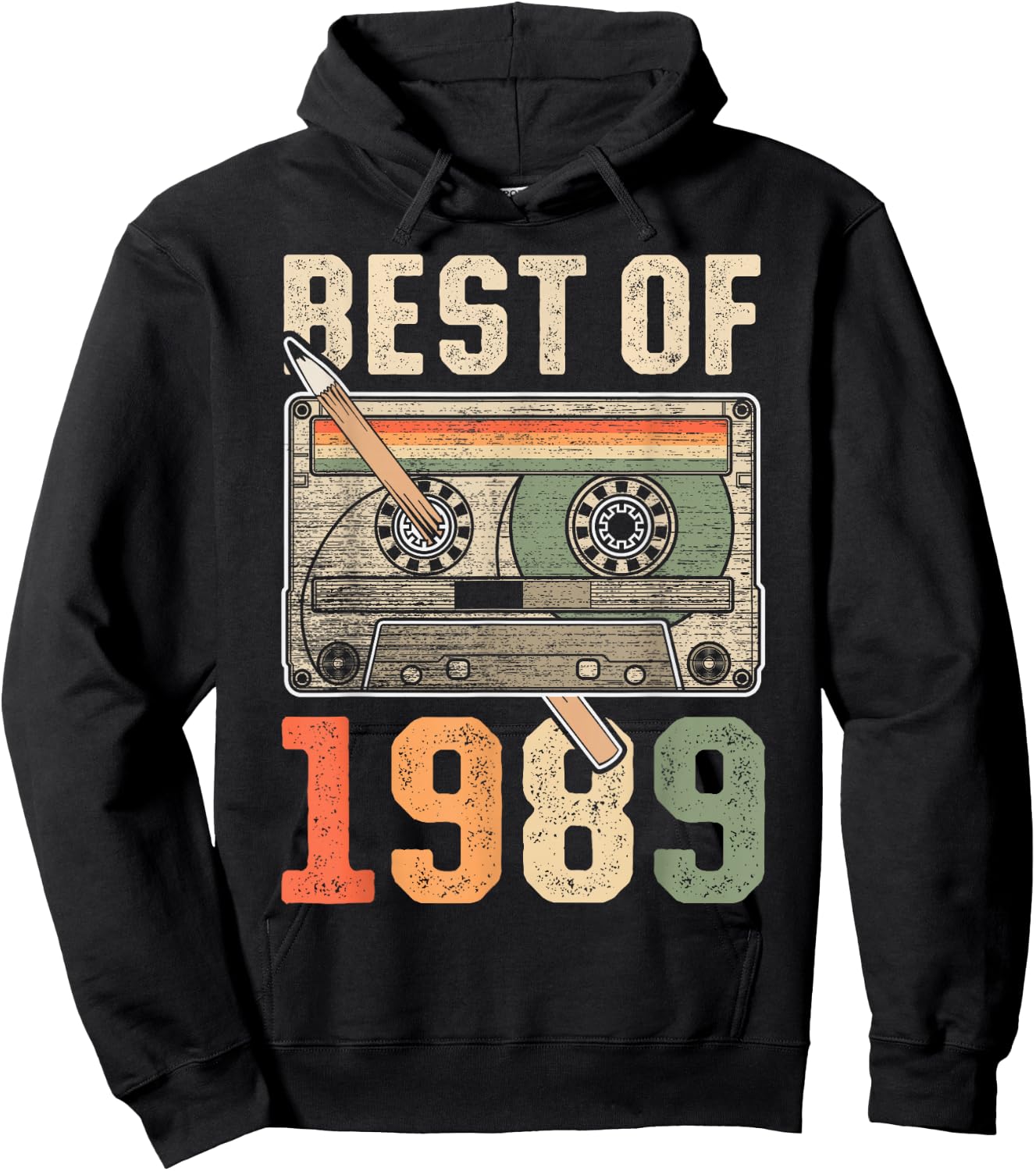 Best of 1989 Old Cassette 37th Birthday Retro Hoodie - Hoodie | Black