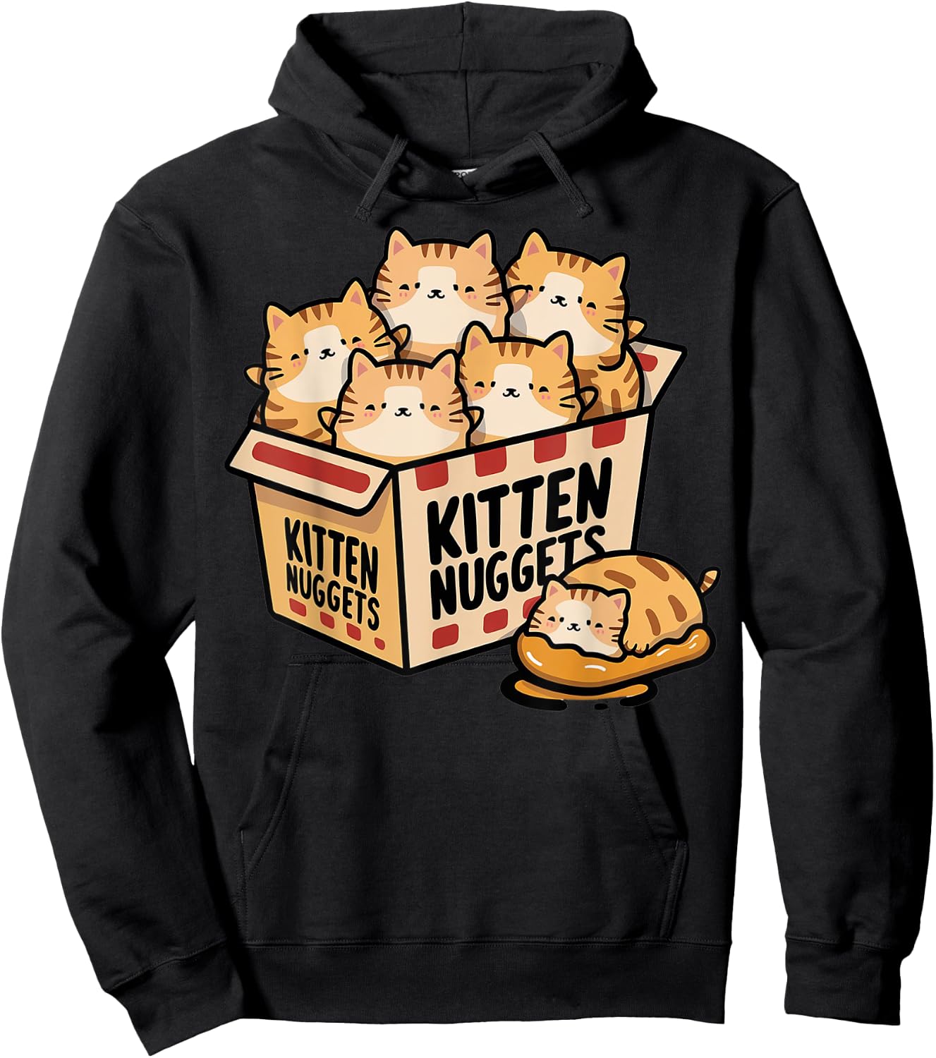 Kitten Chicken Nuggets Gifts For Cat Mom Cat Dad Cat Lover Hoodie - Hoodie | Black