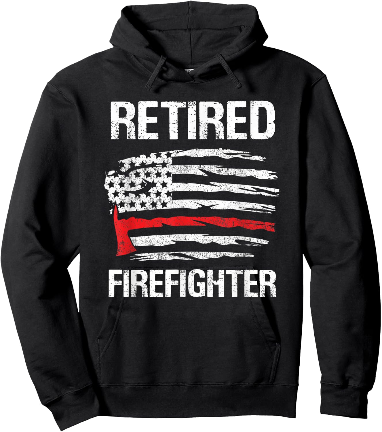Retired Firefighter Fireman Retirement UAS flag party funny Hoodie - Hoodie | Black