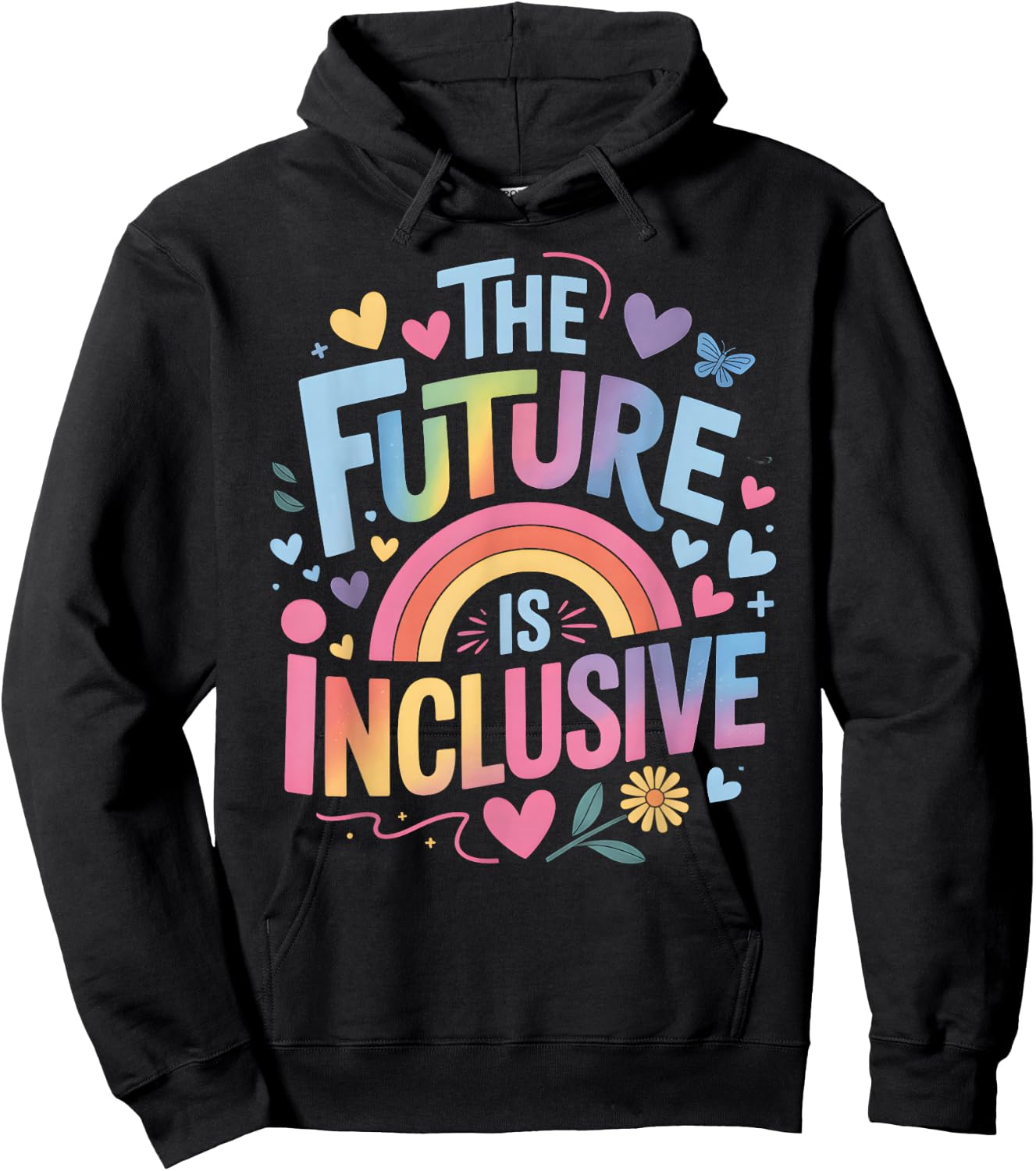 The Future is Inclusive Rainbow Pride Toddler LGBTQ Hoodie - Hoodie | Black