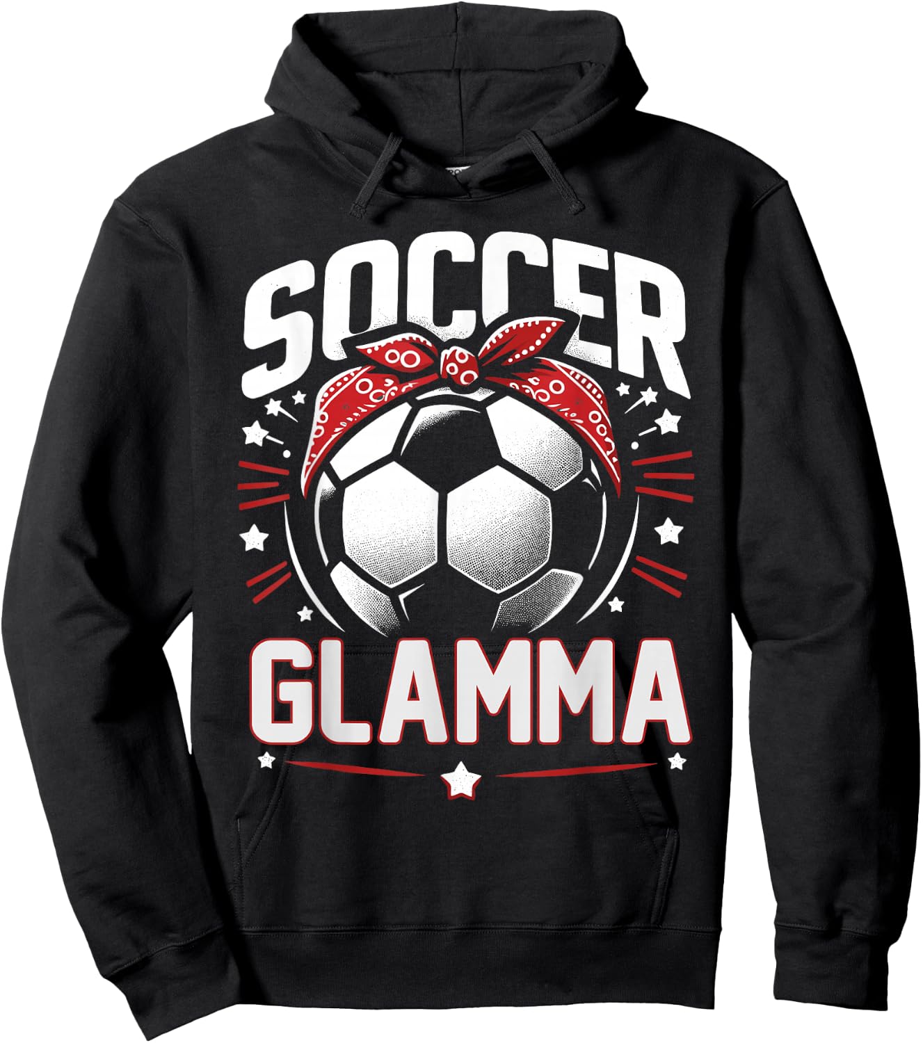 Soccer Glamma Cute Soccer Sports Mother's Day Hoodie - Hoodie | Black