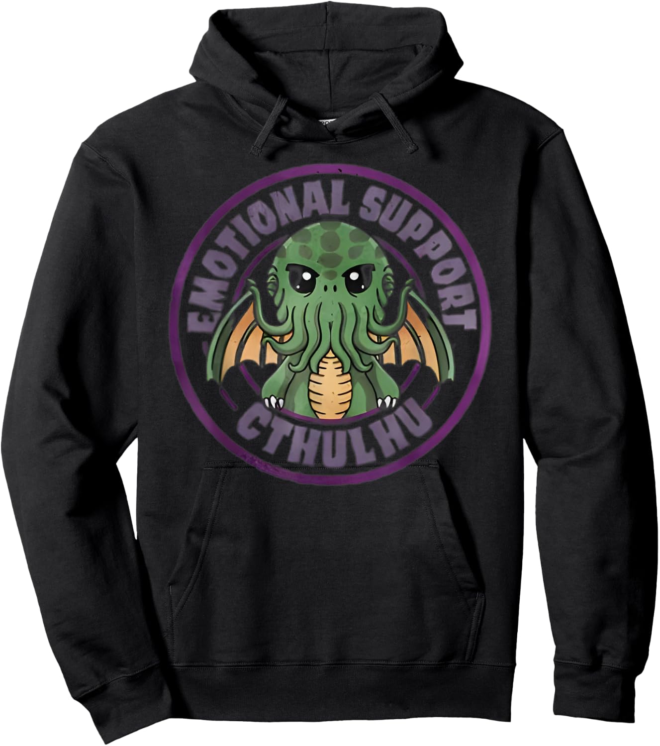 Cool Emotional Support Cthulhu Funny -Adults, Kids Hoodie - Hoodie | Black