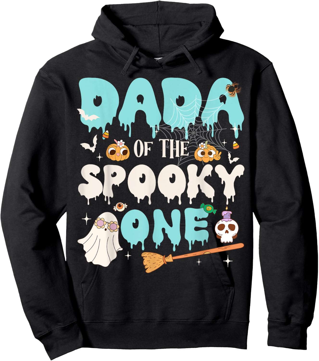 Dada of The Spooky One Boy 1st Birthday Halloween Family Hoodie - Hoodie | Black
