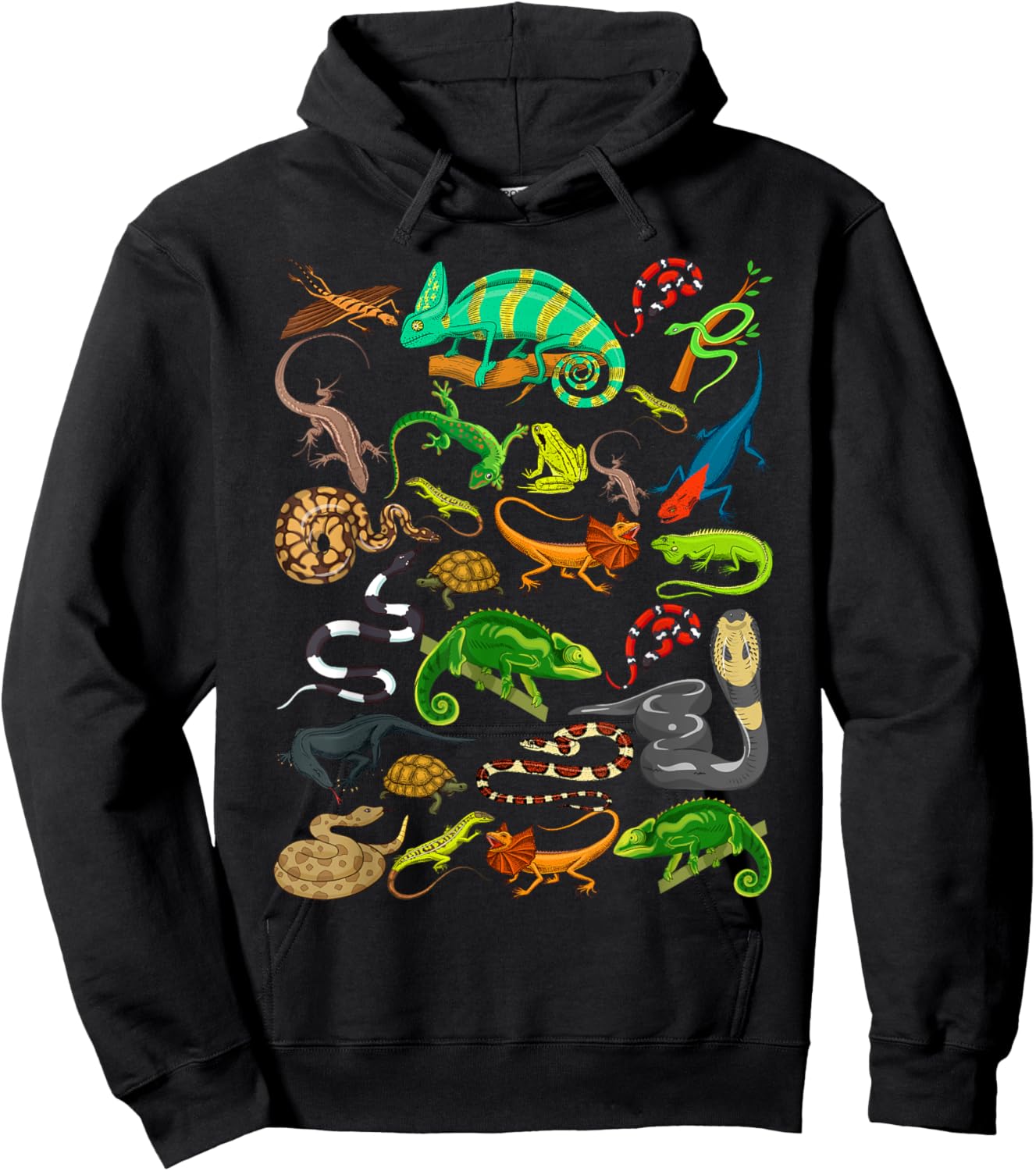 Reptile Heart Snake Lizard Hoodie - Hoodie | Black