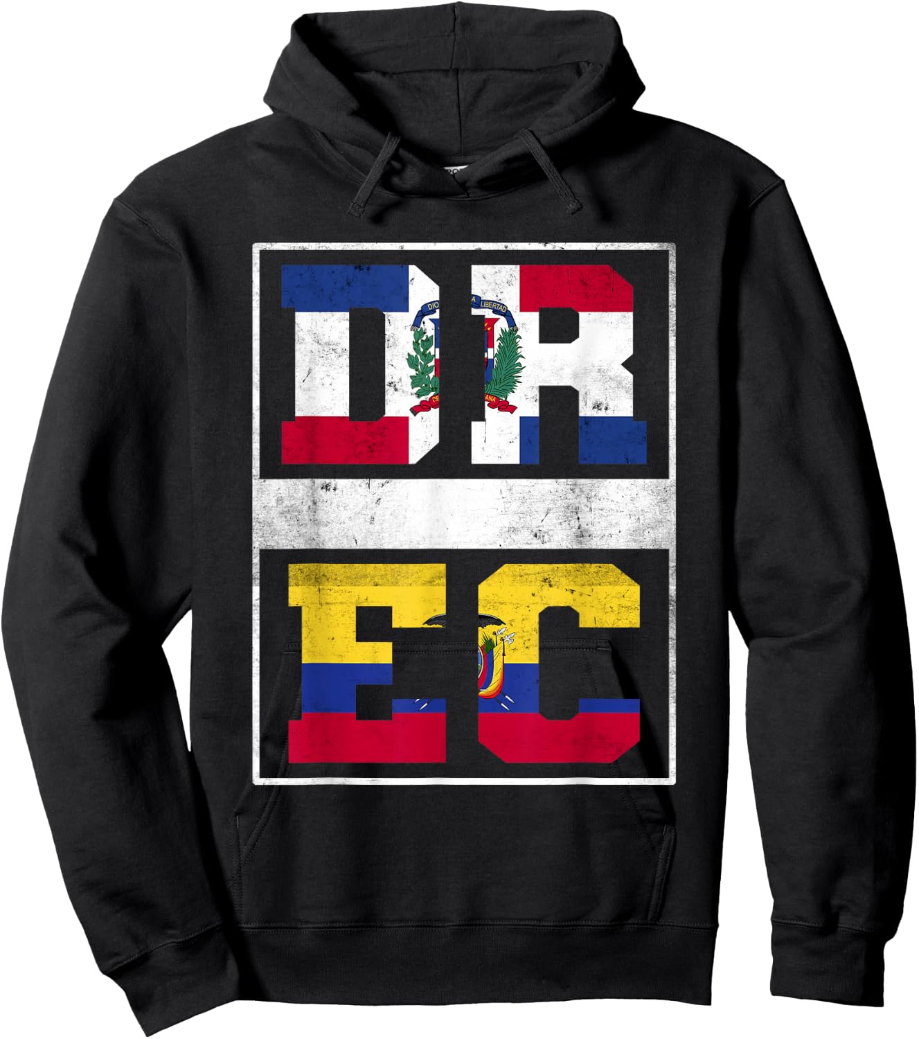 Dominican Republic and Ecuador Mix Dominicana Ecuadorian Hoodie - Hoodie | Black
